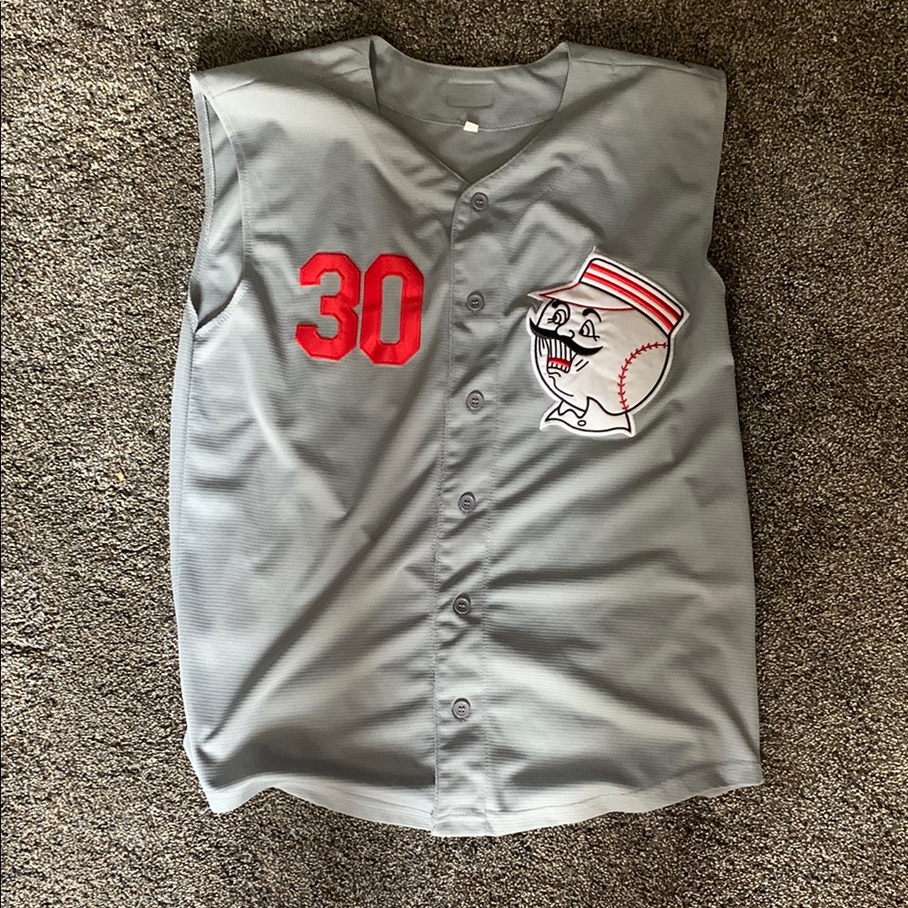 Cincinnati Reds Cut Off Baseball Jersey with Red Number